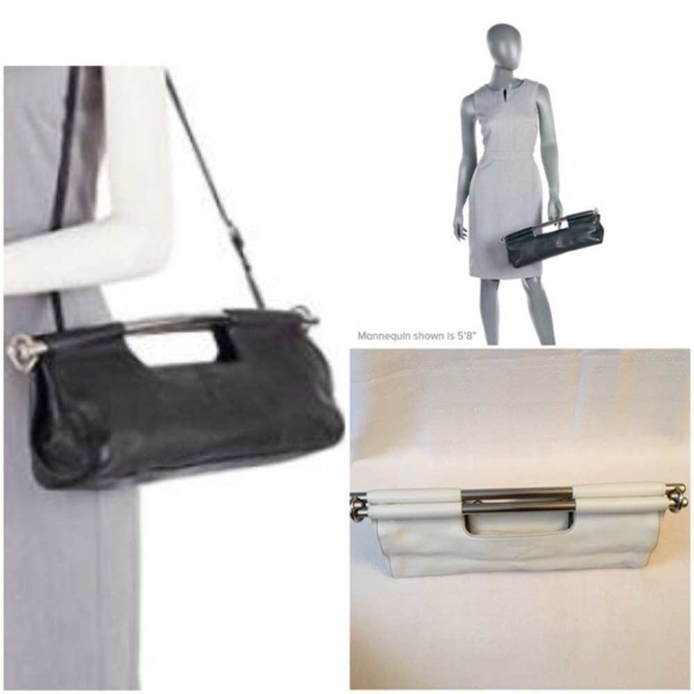 Prada Vitello Daino Bar Clutch - Black Leather
